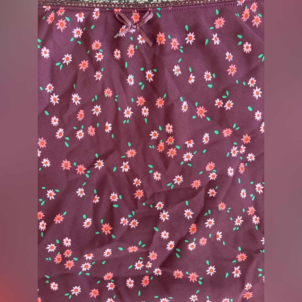Wild Fable Burgundy Floral A-Line Skirt size Medium - Picture 4 of 4